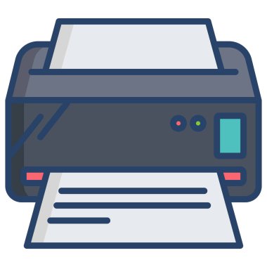 Yazıcı. Web simgesi basit illüstrasyon