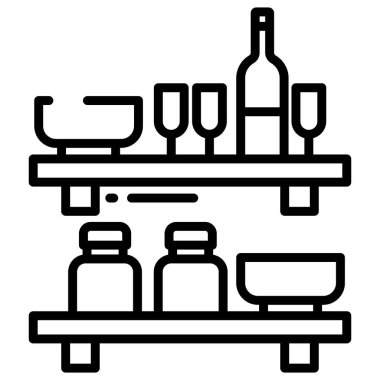 Basit vektör simgesi, rafların çizimi