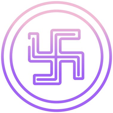 Beyaz arkaplanda Swasthik basit vektör simgesi