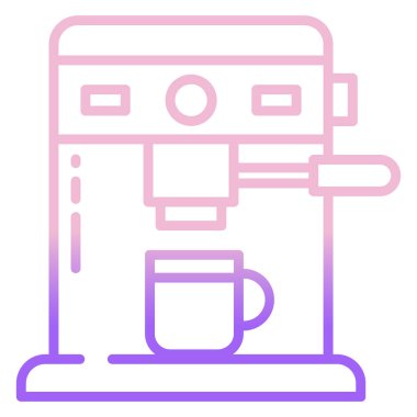 Kahve makinesi ikonu. beyaz arkaplanda izole edilmiş düz vektör çizimi