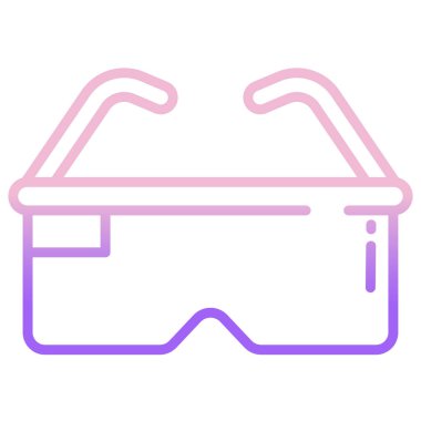 Gözlük simgesi düz. Çizim izole vektör işareti sembolü