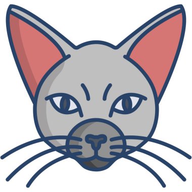 Kedi. Web simgesi basit illüstrasyon