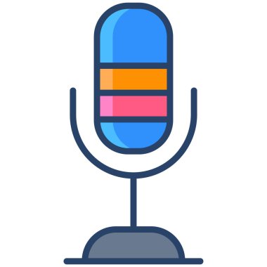 mikrofon web simgesi, vektör çizim 