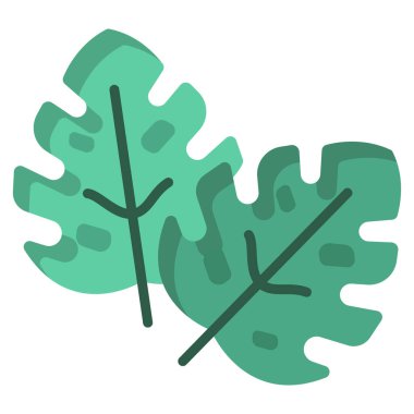 Düz yaprak simgesi. Vektör illüstrasyonu.