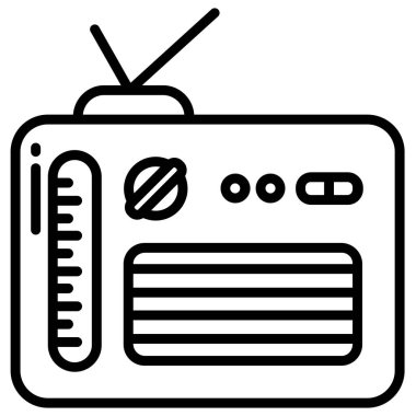 Radyo. Web simgesi basit illüstrasyon 