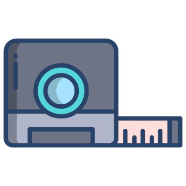 Teyp ölçümü basit simge, vektör illüstrasyonu