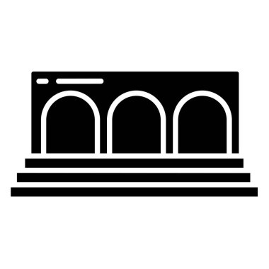 Beyaz arkaplanda izole edilmiş taslak biçiminde köprü simgesi. seyahat sembolü