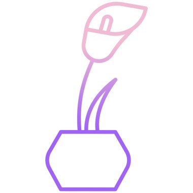 Kalla zambağı çiçek ikonu vektör illüstrasyon grafik tasarımı