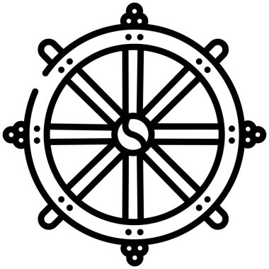 Dharma çarkı. Web simgesi vektör illüstrasyonu