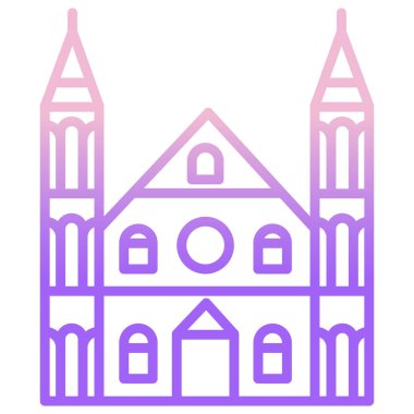 Kiliseye. Web simgesi vektör illüstrasyonu