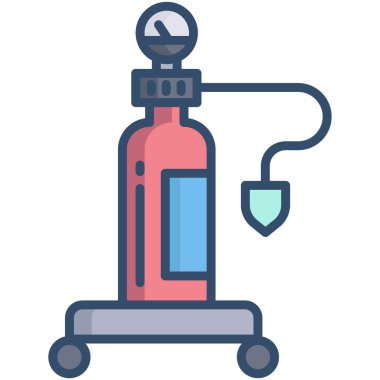 Oksijen silindir simgesi beyaz arka plan üzerinde