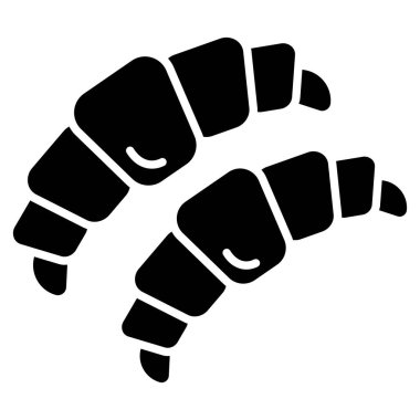 Kruvasan ikonu. Web için sosis vektör simgelerinin basit çizimi