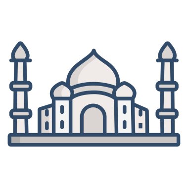 Taj mahal basit kutsal kişilerin resmi, vektör çizim