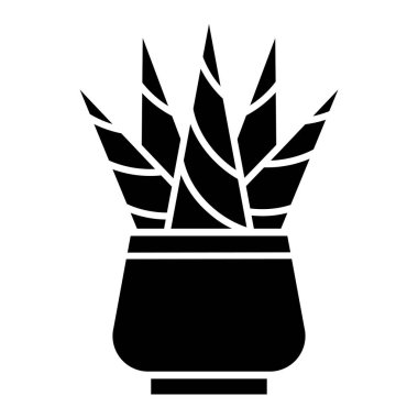 Beyaz arkaplanda izole edilmiş kaktüsün vektör simgesi