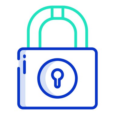 asma kilit simgesi, vektör çizimi