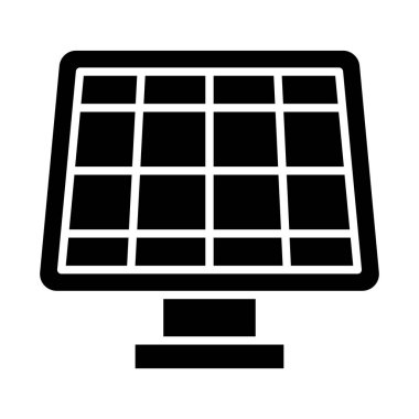 Beyaz arkaplanda basit vektör güneş enerjisi pil simgesi