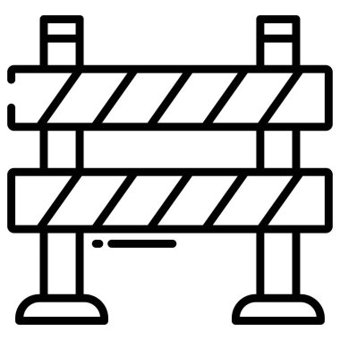 Beyaz arkaplanda bariyer simgesi izole edildi