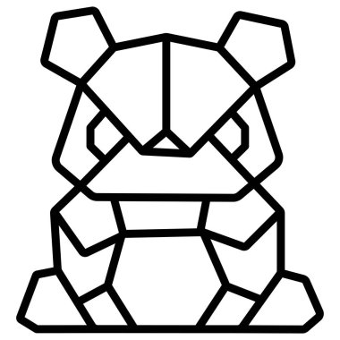 panda web simgesi, vektör illüstrasyonu