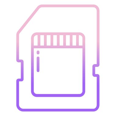 hafıza kartı simgesi vektör illüstrasyonu  