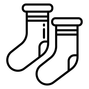Beyaz arkaplanda basit vektör çorapları simgesi