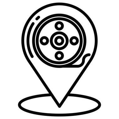 konum web simgesi, vektör illüstrasyonu 