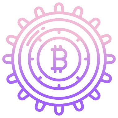 Beyaz arkaplanda basit vektör Ayarları bitcoin simgesi