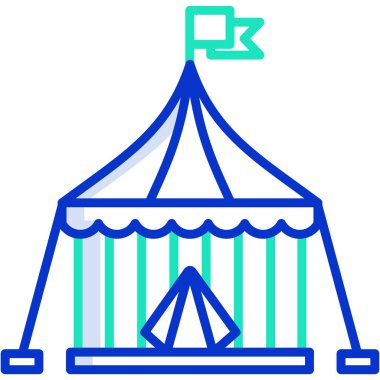 çadır basit simgesi, vektör çizim