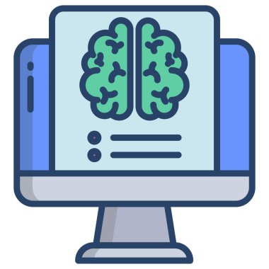 Beyin. Web simgesi basit illüstrasyon