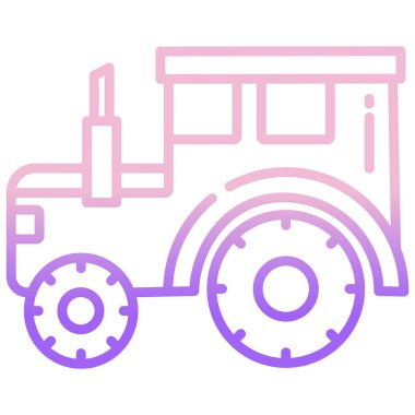 Traktör web simgesi, vektör çizim 