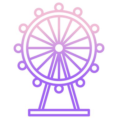 Dönme dolap ikonu. vektör illüstrasyonu