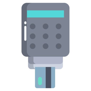 Basit vektör simgesi, ATM bilgisayarının çizimi