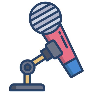 Mikrofon. Web simgesi basit illüstrasyon