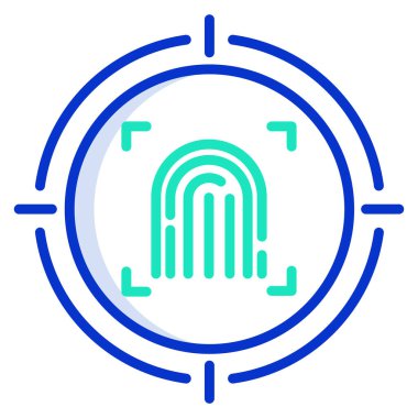 Parmak izi. Web simgesi basit illüstrasyon