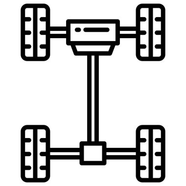 Araba tekerlekleri. Web simgesi basit illüstrasyon