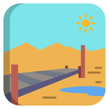 Bir dağın düz dizaynının vektör çizimi