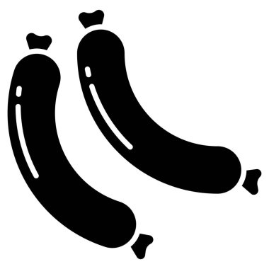 Beyaz arkaplanda siyah sosis simgesi