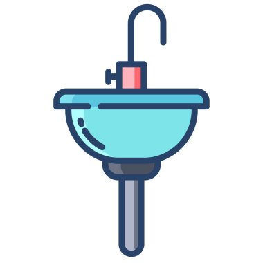 Basit vektör simgesi, lavabo illüstrasyonu