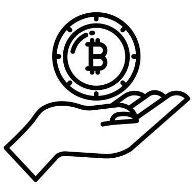 bitcoin. Web simgesi basit illüstrasyon