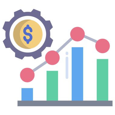 finansal grafik düz vektör simgesi