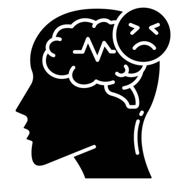 Beyin. Web simgesi basit illüstrasyon