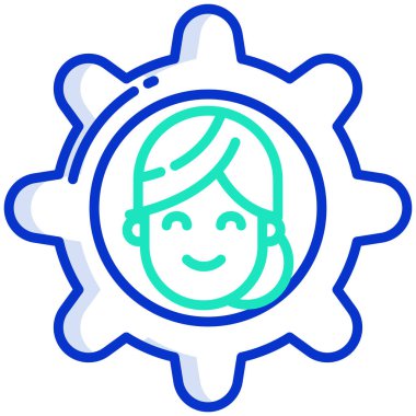 Mavi ve beyaz bir ikonun vektör illüstrasyonu