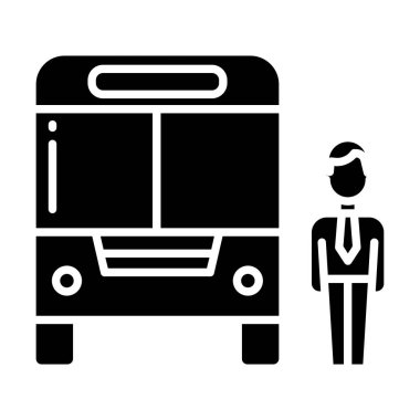 Otobüs. Web simgesi basit illüstrasyon