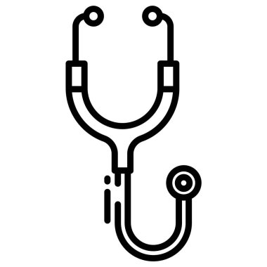Beyaz arkaplanda steteskopun basit vektör simgesi