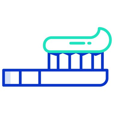 Diş fırçası basit simgesi, vektör illüstrasyonu