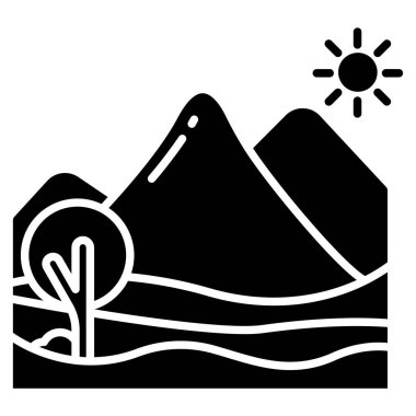 Dağ. Web simgesi basit illüstrasyon