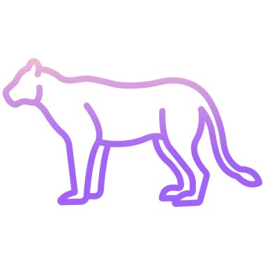 Basit vektör simgesi, dişi aslanın çizimi 