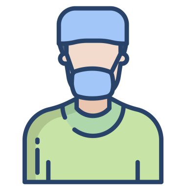 Doktor. Web simgesi basit illüstrasyon 