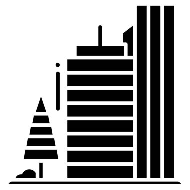 Bina. Web simgesi basit illüstrasyon