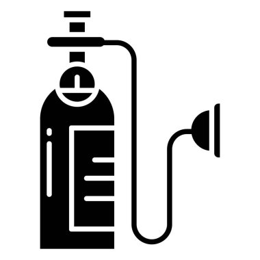 Oksijen silindir simgesi beyaz arka plan üzerinde