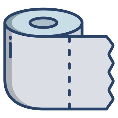 beyaz arkaplanda basit tuvalet kağıdı vektör simgesi